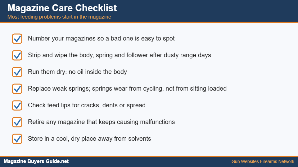 Magazine care checklist